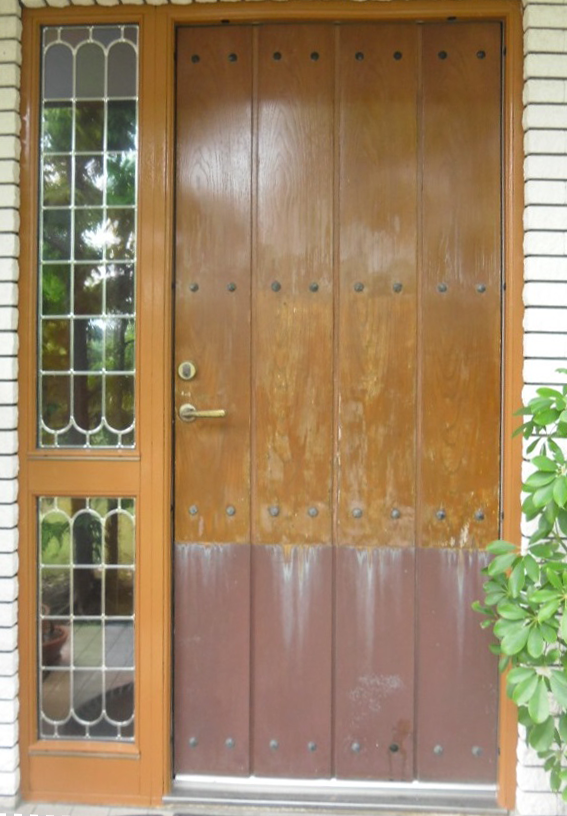 ジューテックホーム　ウェルリフォーム　木製玄関ドア塗装　木製玄関ドアメンテナンス　横浜　神奈川　東京